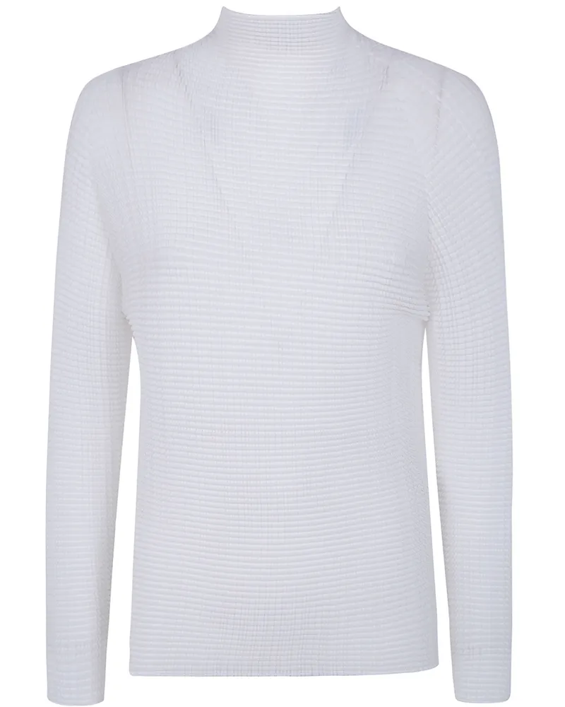 Issey Miyake Wooly Pleats Bk Wt 66 Shirt White