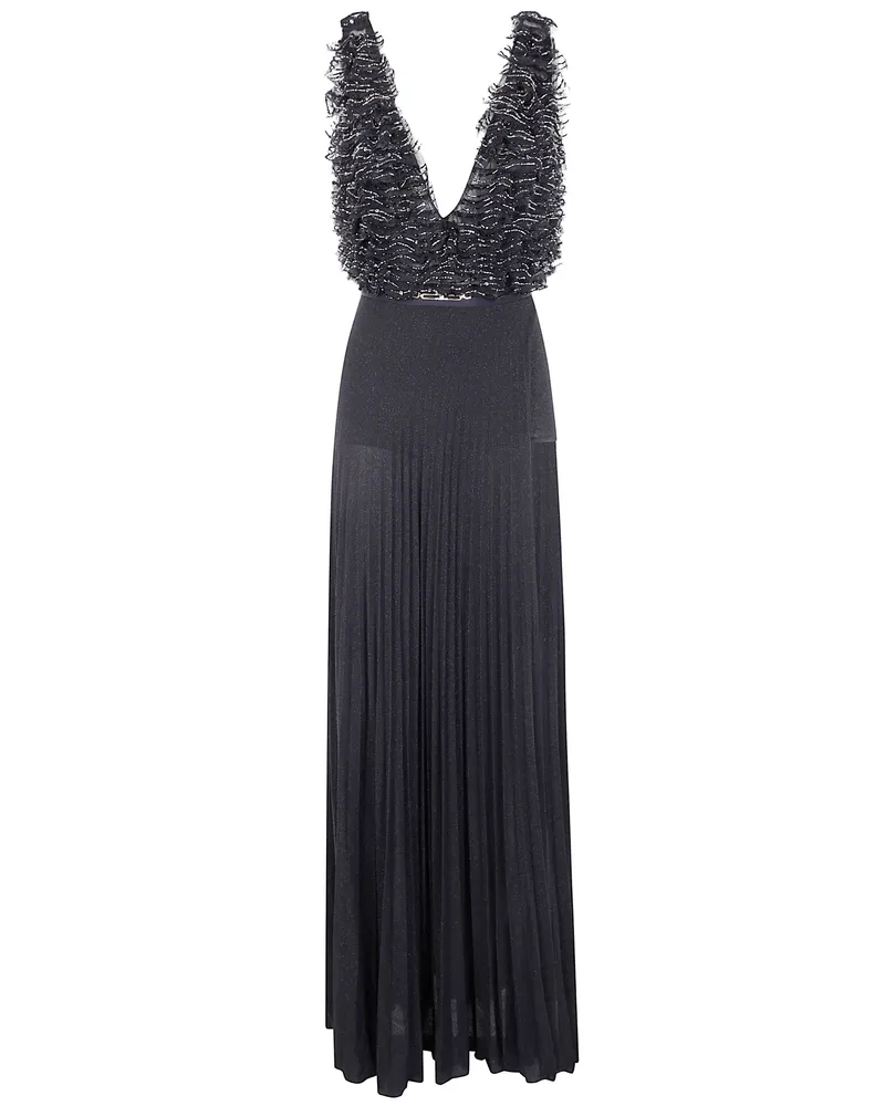 Elisabetta Franchi Sleeveless Long Dress Black
