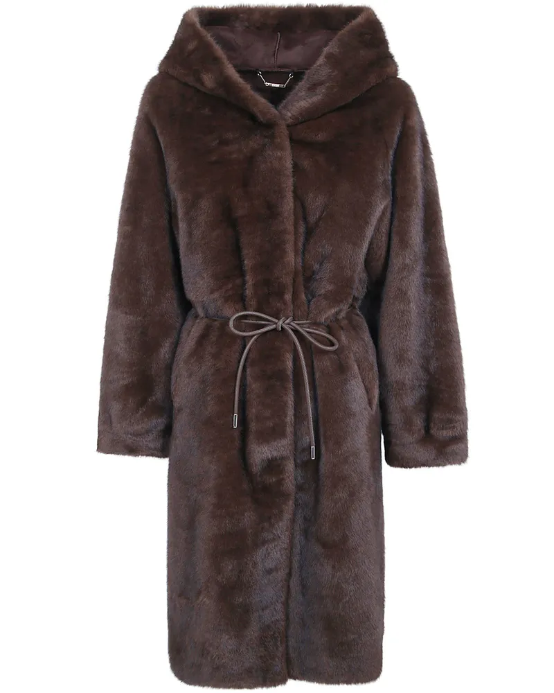 Seventy Coat Reversible Eco Fur Reversable Coat Brown