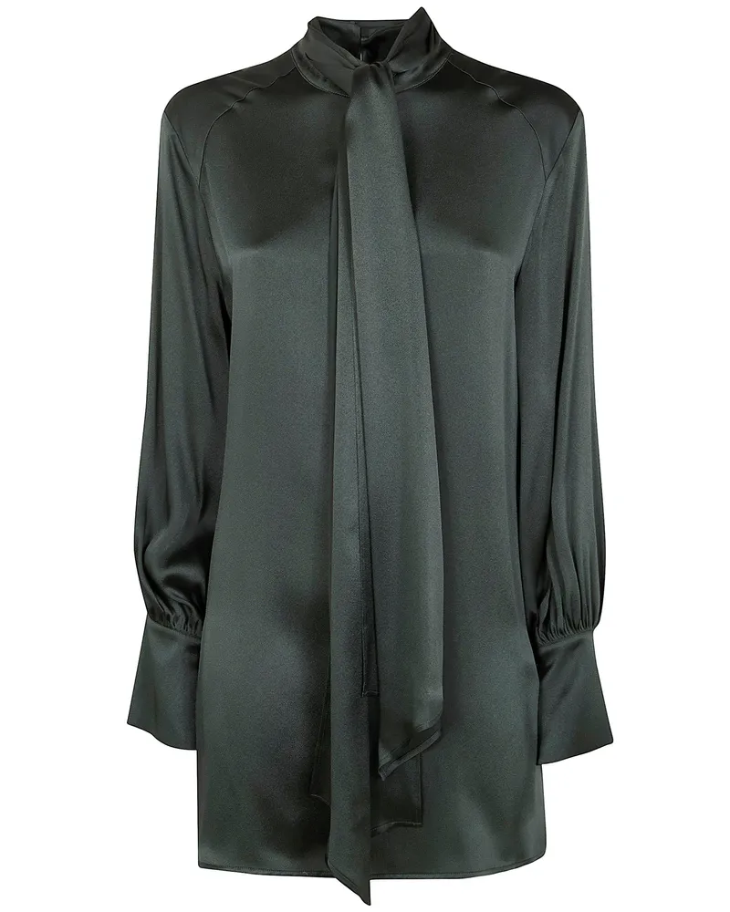 Semicouture Short Satin Dress Green