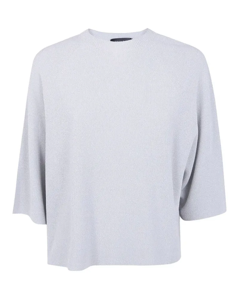 Fabiana Filippi Cropped Round Neck Sweater Gray