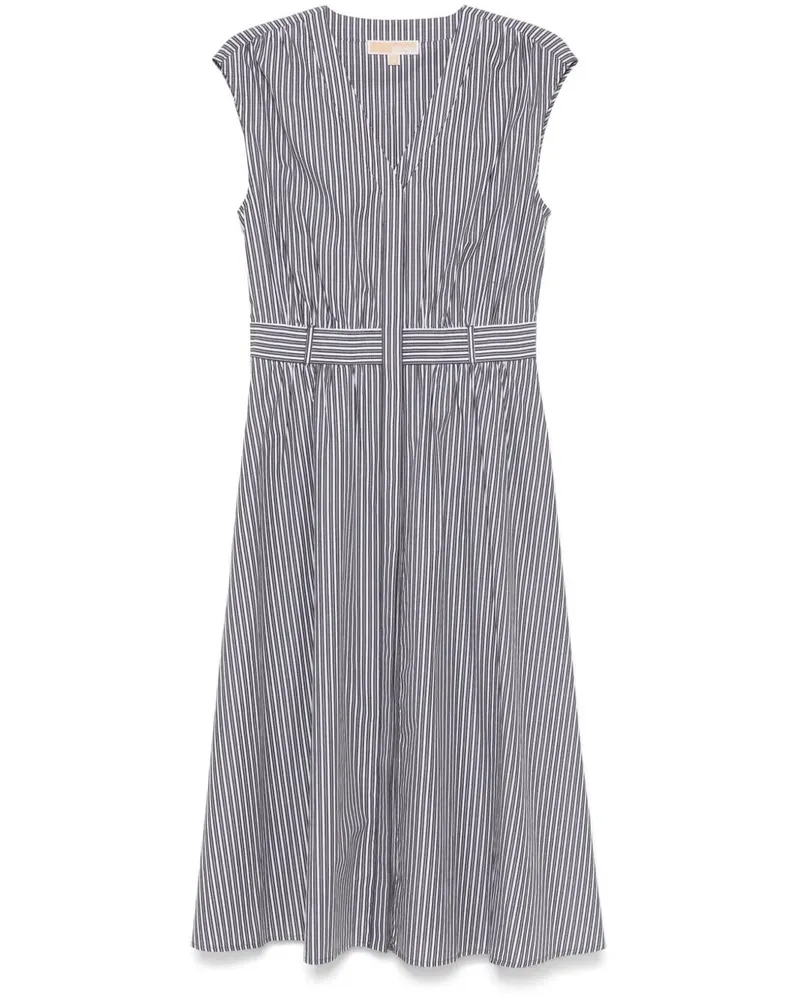 Michael Kors Graphic Stripe Midi Dress Black