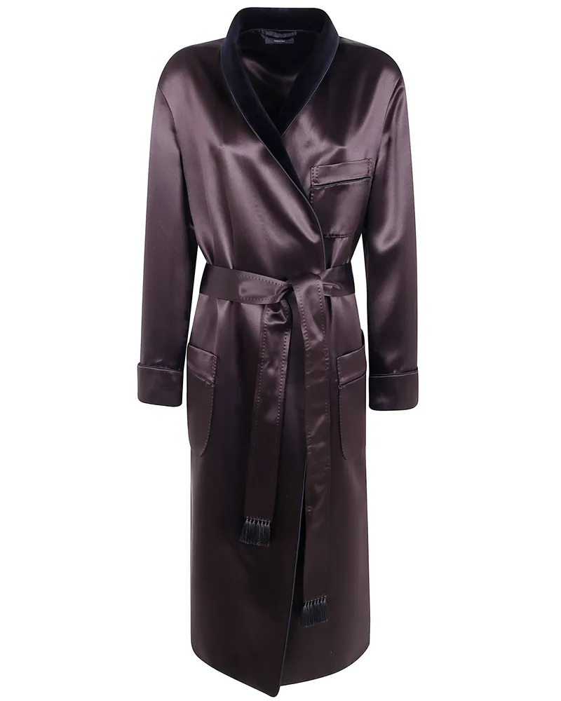 Tom Ford Robe Black Satin "Silk Satin Robe Brown