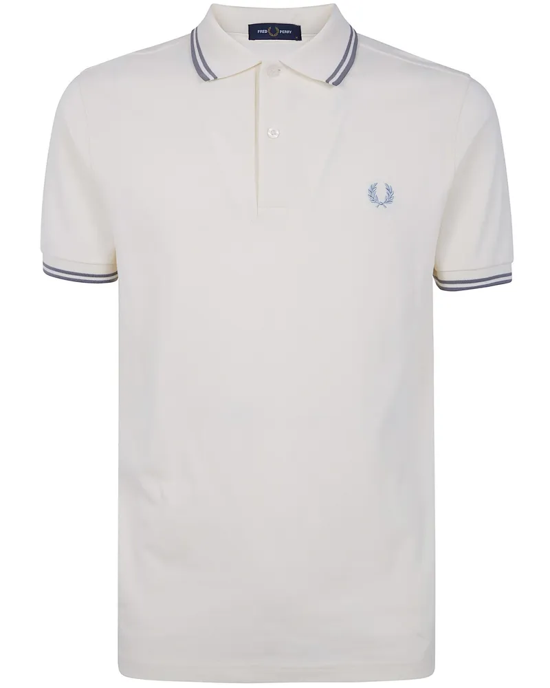 Fred Perry Fred Perry' Twin Tipped Fred Perry Polo Shirt White