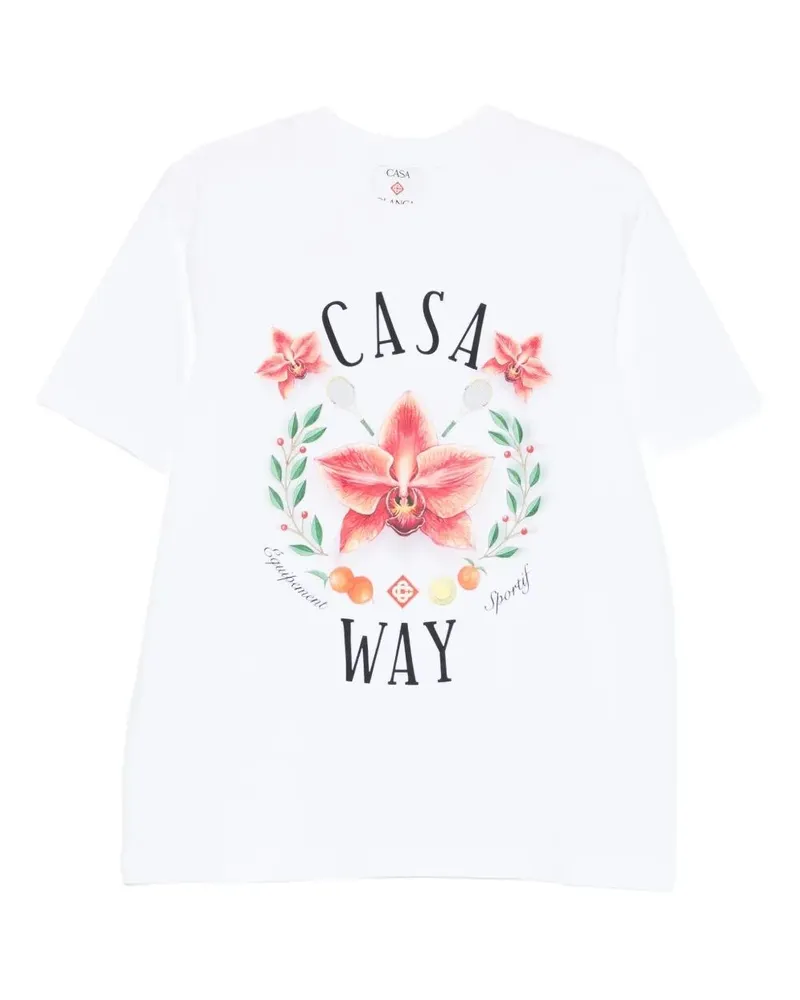 Casablanca Paris Casa Way Orchid Print" Classic T-Shirt White