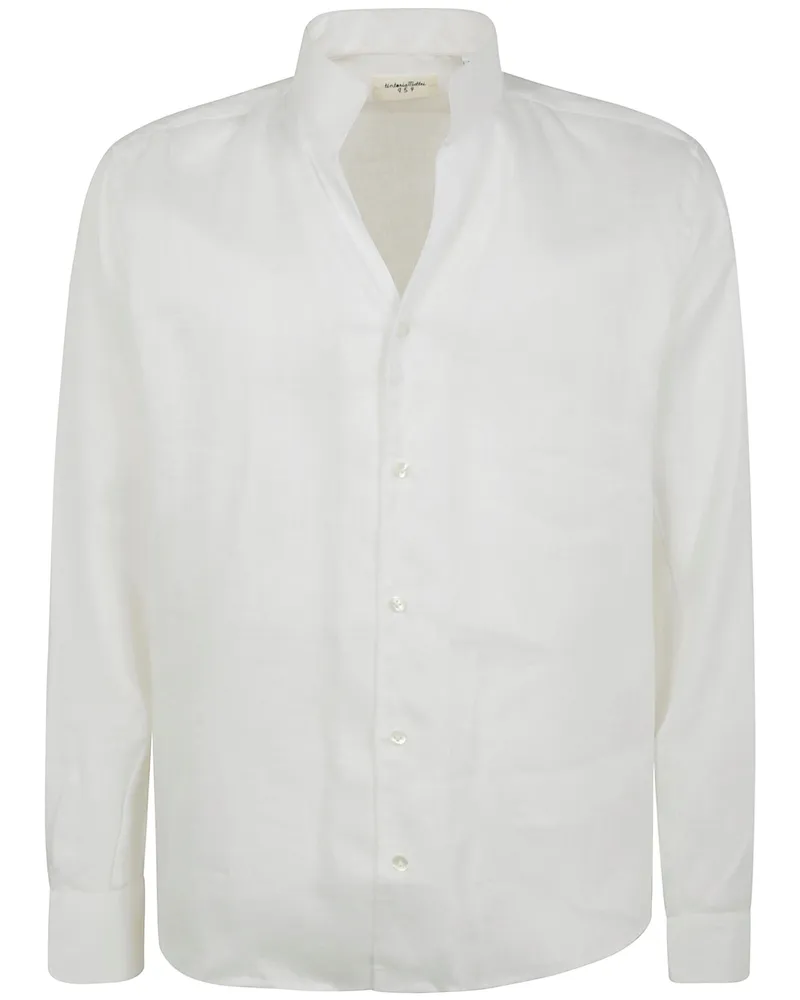 Tintoria Mattei Guru High Neck Linen Shirt White