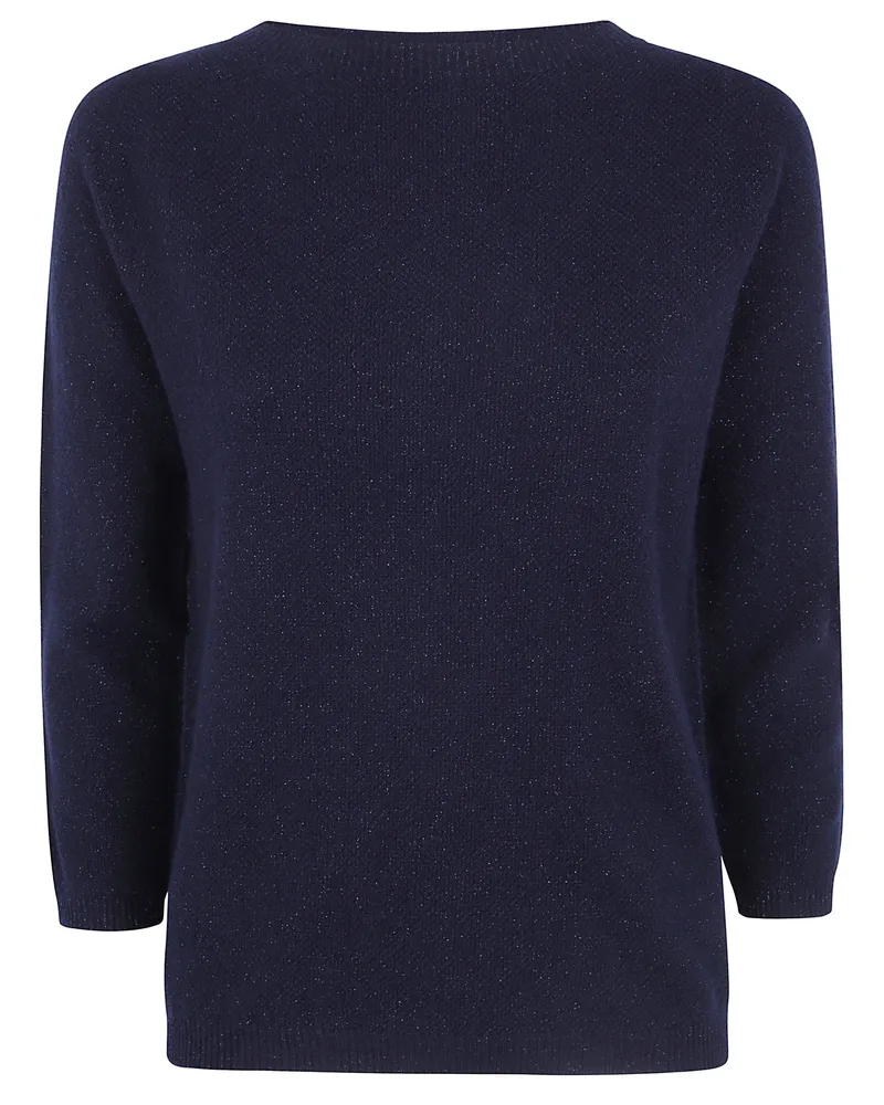 Fabiana Filippi Sweater Lurex Platinum Boatneck Blue