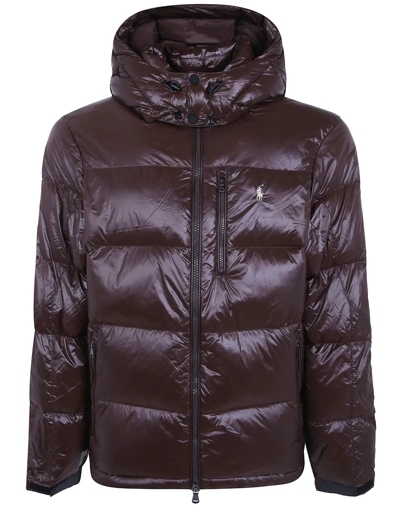 Ralph Lauren Bomber Jacket Insulated Nutmeg Brown Glossy Brown