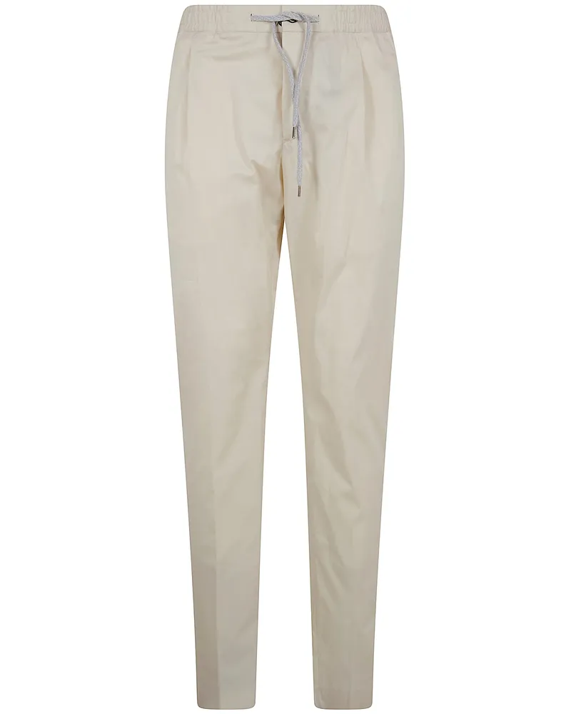 Pantaloni Torino Soft Popeline Regular Trousers White