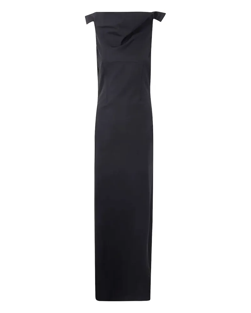 Jean Paul Gaultier Long Backless Dress With Belt On The Back Black