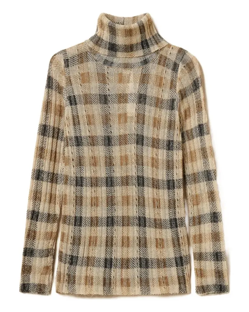 Twin-Set Turtle Neck Sweater Print Brown
