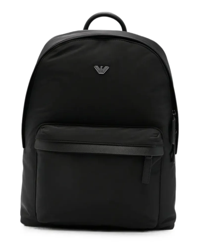 Emporio Armani Backpack Front Pocket "Black Beauty Black