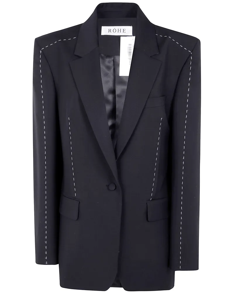 Róhe Contrast Detail Blazer Black