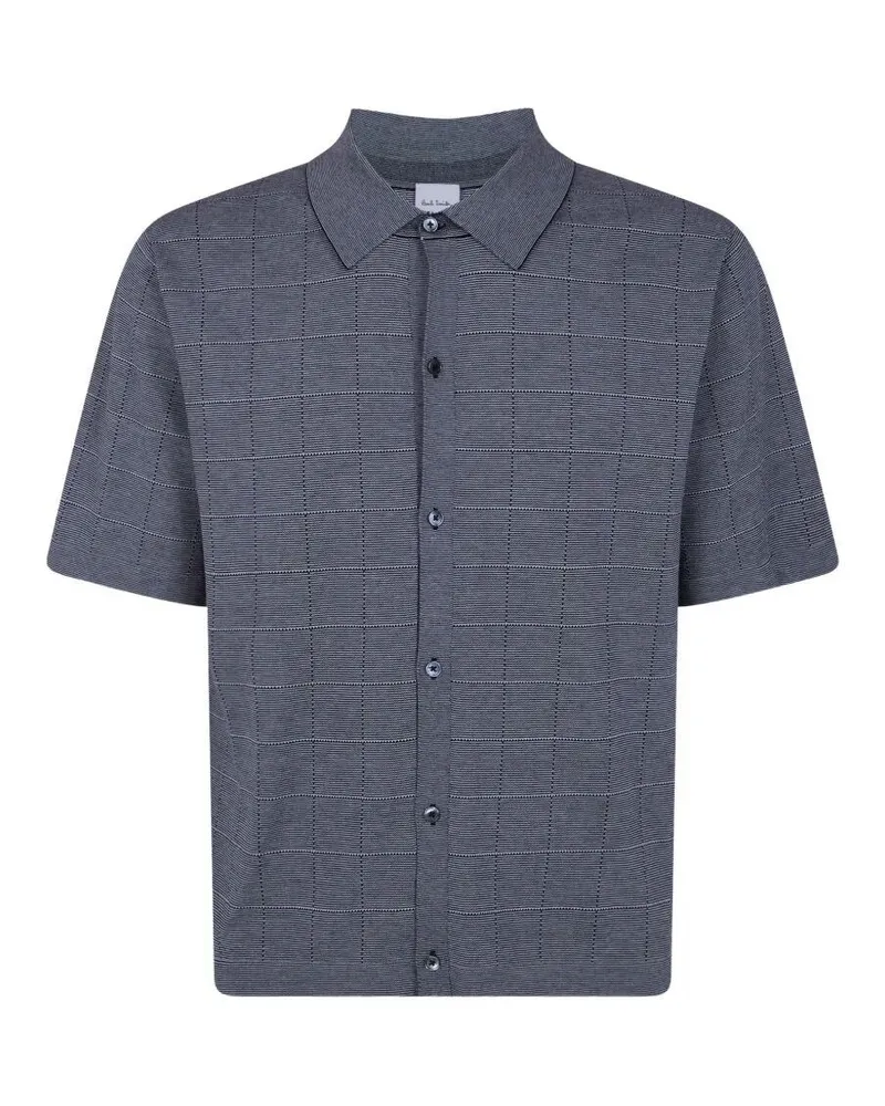 Paul Smith Mens Knitted Short Sleeves Shirt Blue