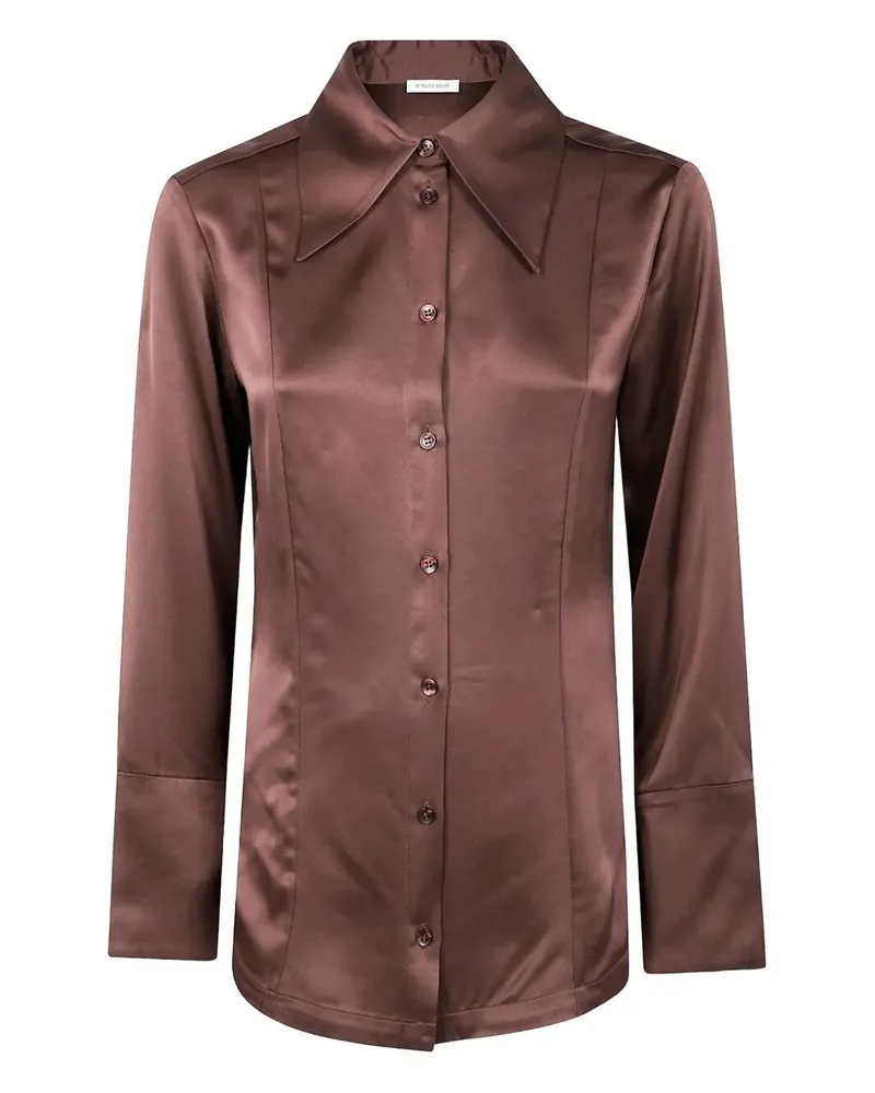 By Malene Birger Rosiannas Satin' Classic Shirt Brown