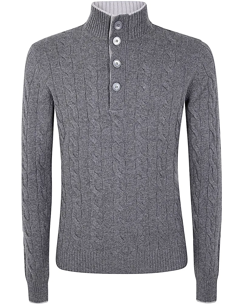 BARBA KNITWEAR POLO Gray