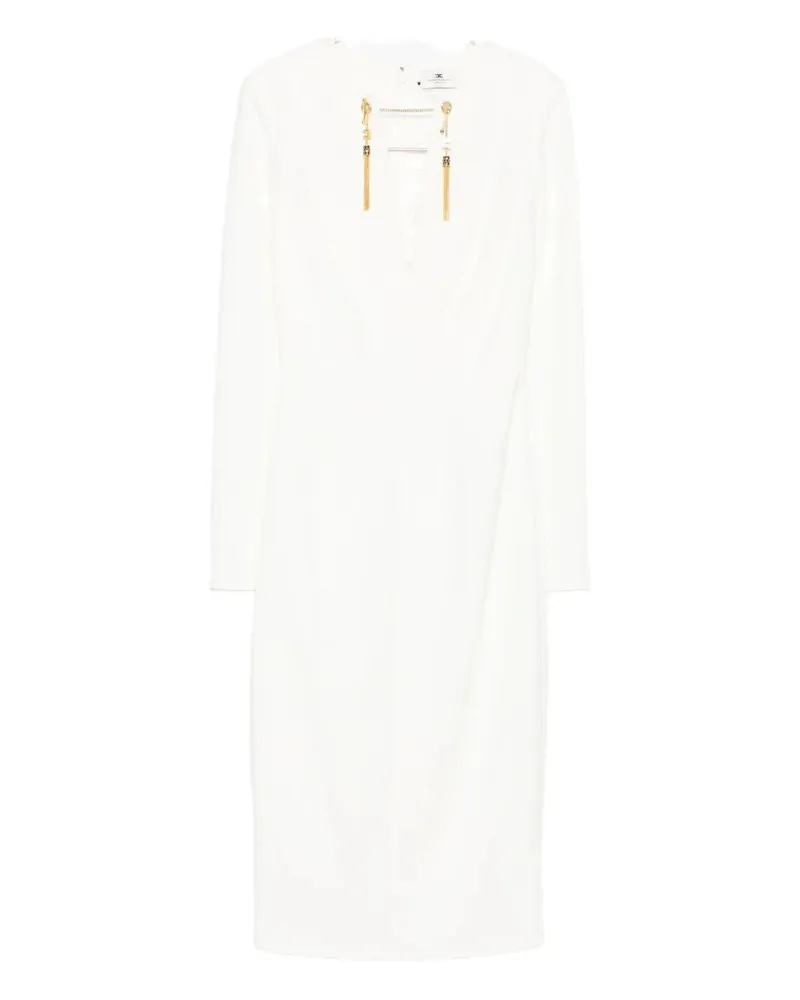 Elisabetta Franchi Midi Fit Dress White
