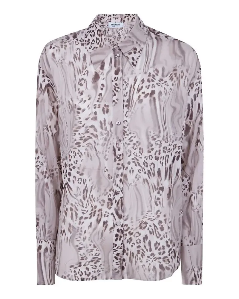 Blumarine Silk Stretch Over Shirt Brown