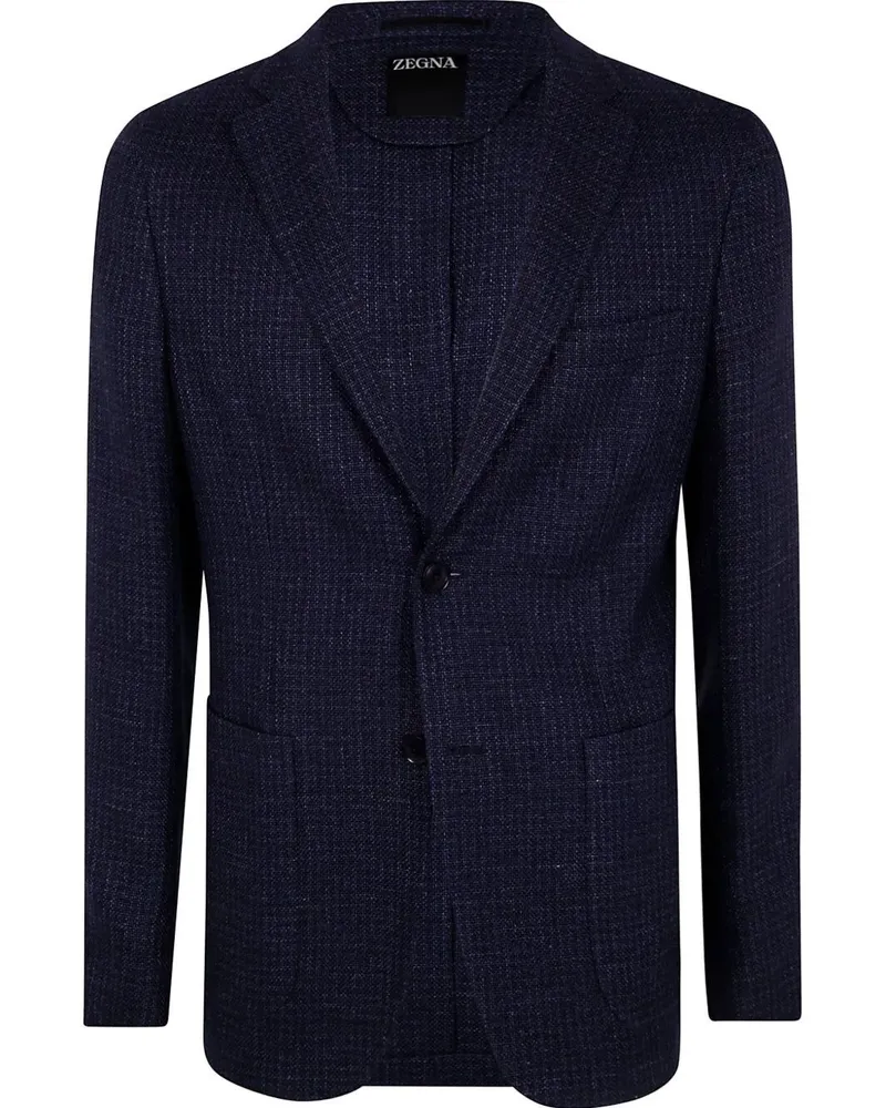 Ermenegildo Zegna Wool And Linen Jacket Blue