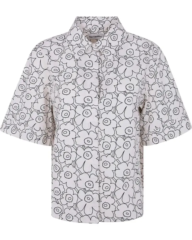 Marimekko Standardi Piirto Unikko Shirt White