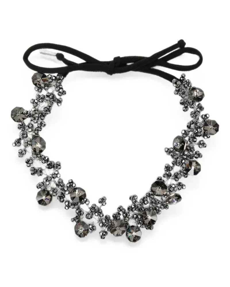 Maria Calderara Necklace Crystal Long "Graphite Black