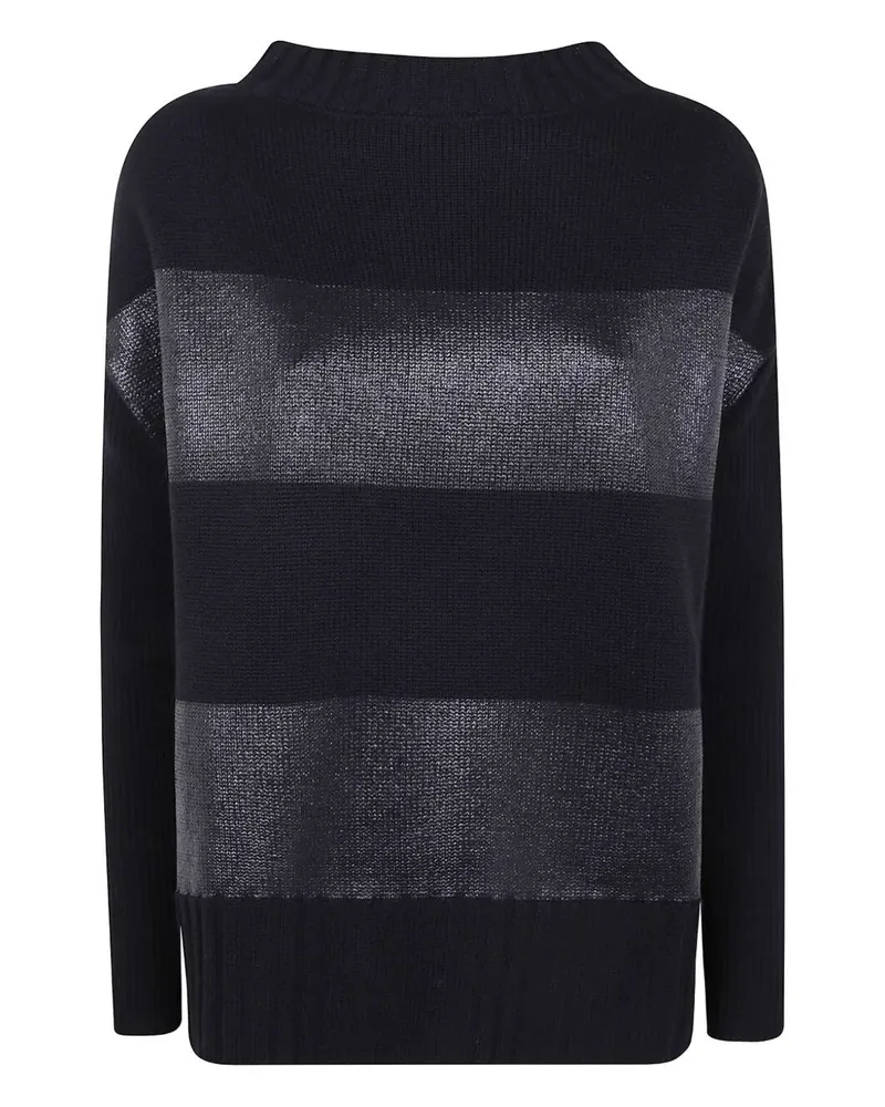 Pier Antonio Gaspari Satin Stripes Pullover Black