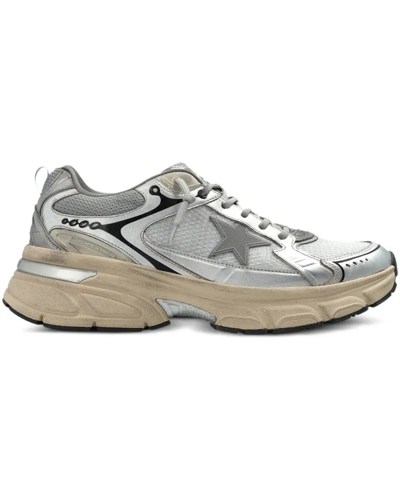 Golden Goose Lightstar" Mesh And Nappa Upper Mesh Tongue And Heel Tpu Gray