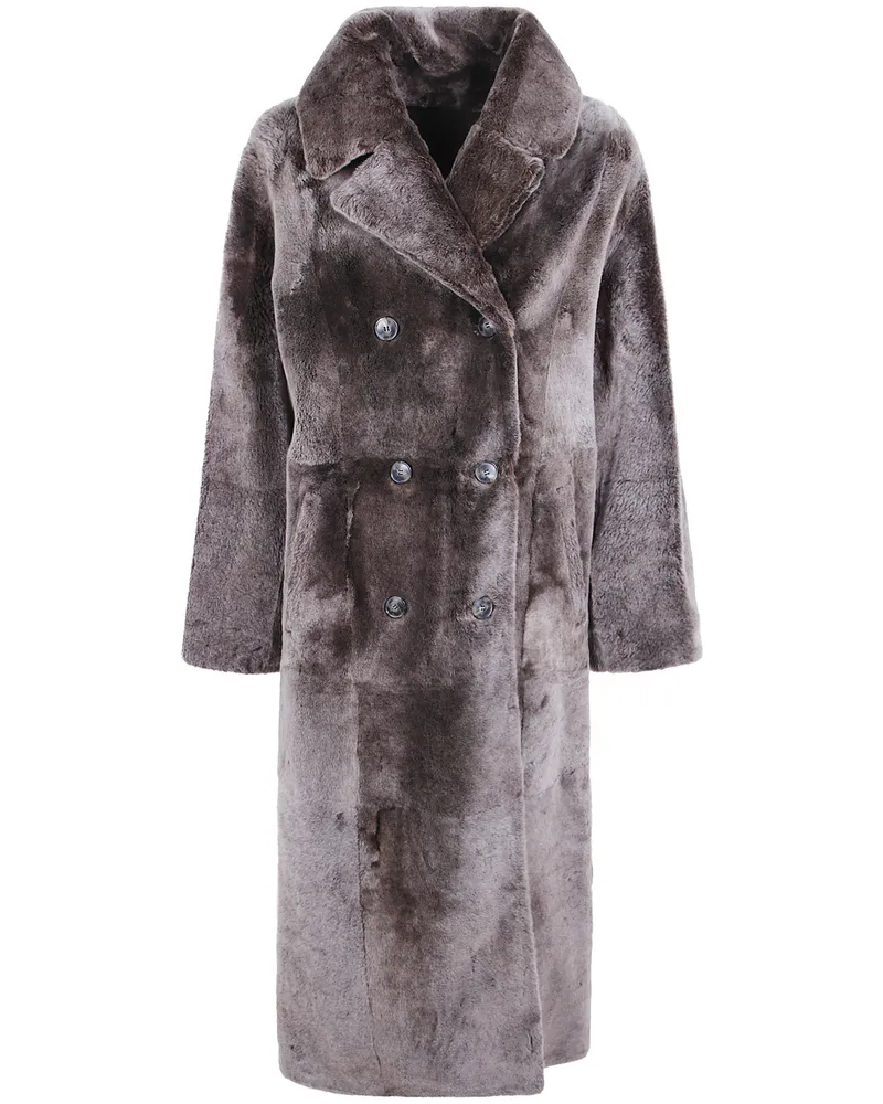 Yves Salomon Leather Coat "Wakame Black