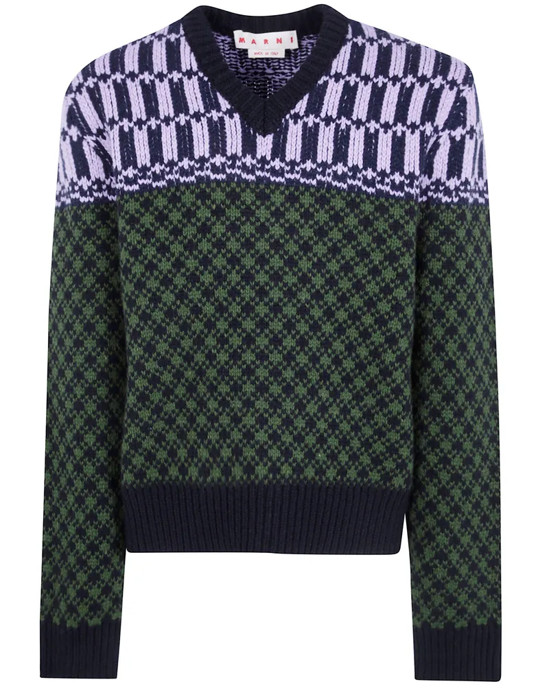 Marni Sweater V Neck "Cvmg0157q0.Ufh101 Gray