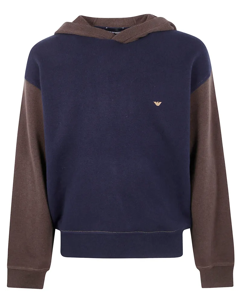 Emporio Armani Hooded Bicolor Sweater Blue