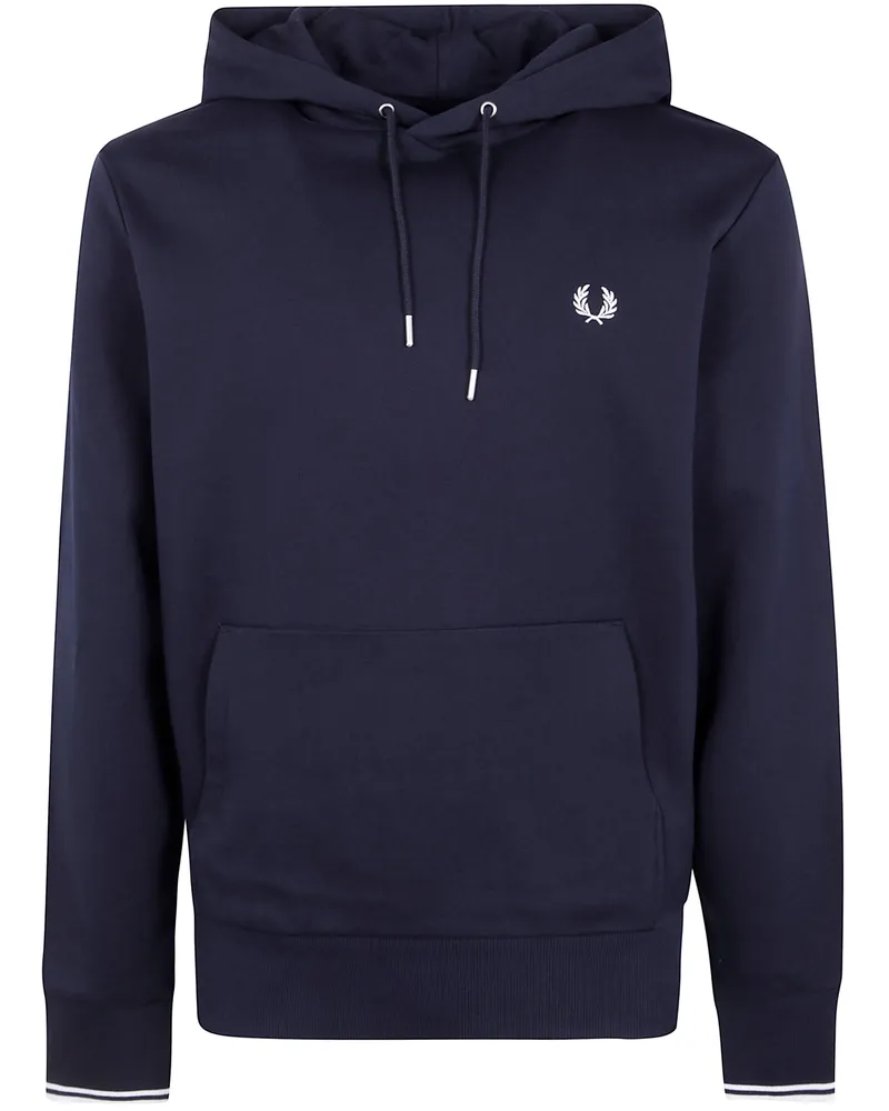 Fred Perry Fred Perry" Tipped Hooded Sweatshirt Blue