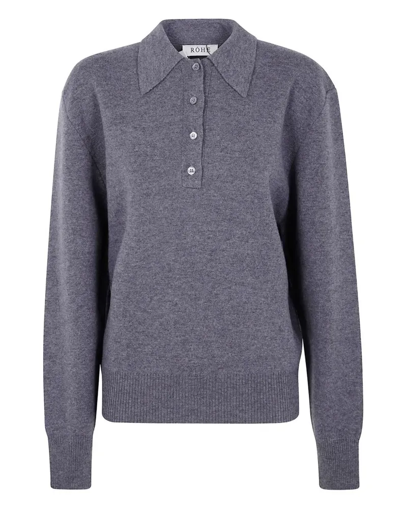 Róhe Compact Knitted Polo Gray
