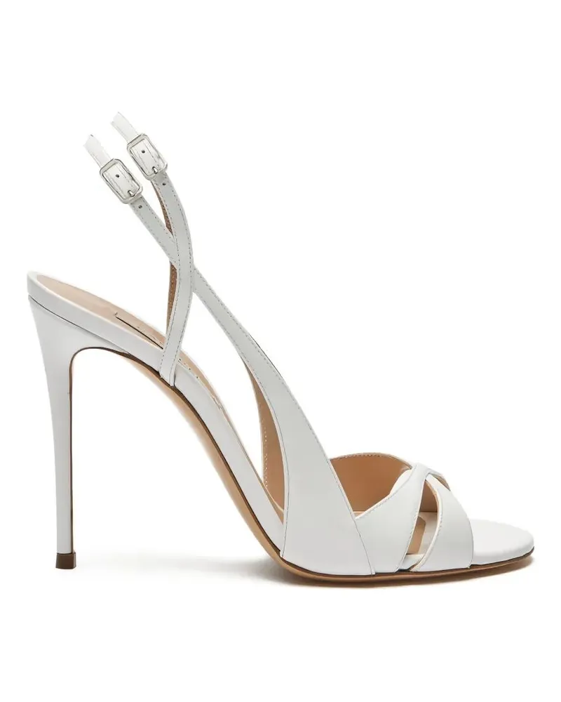 Casadei Julia" Jolly Tiffany Patent Leather Sandals T. 100 White