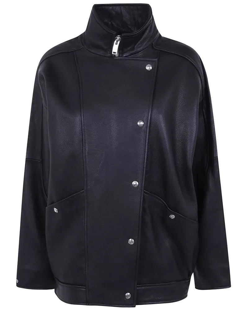 Anine Bing Leather Jacket "Sandy Black