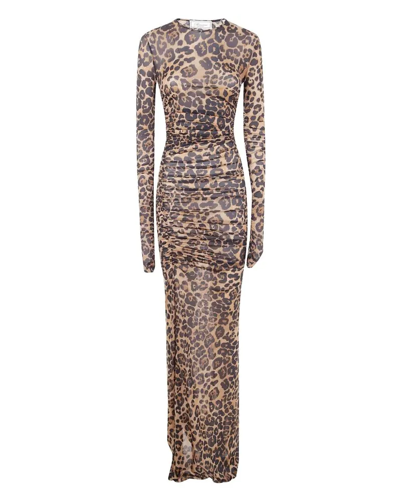 Blumarine Print Jersey Dress Brown