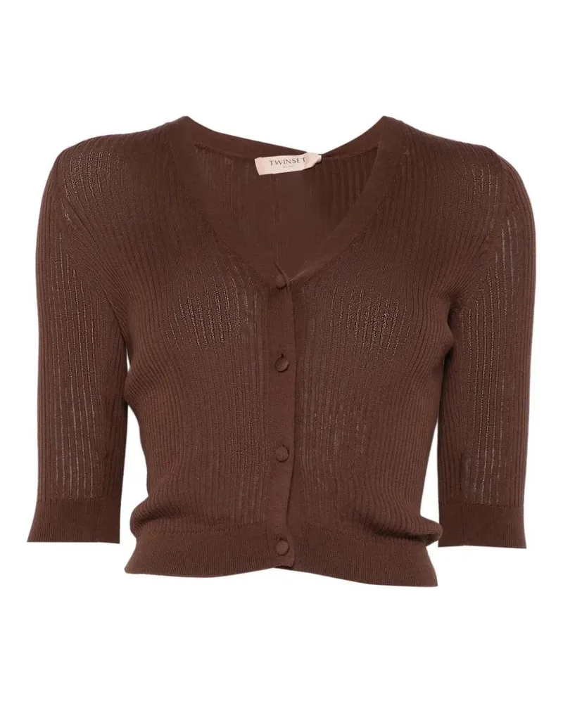 Twin-Set V Neck Sweater Brown
