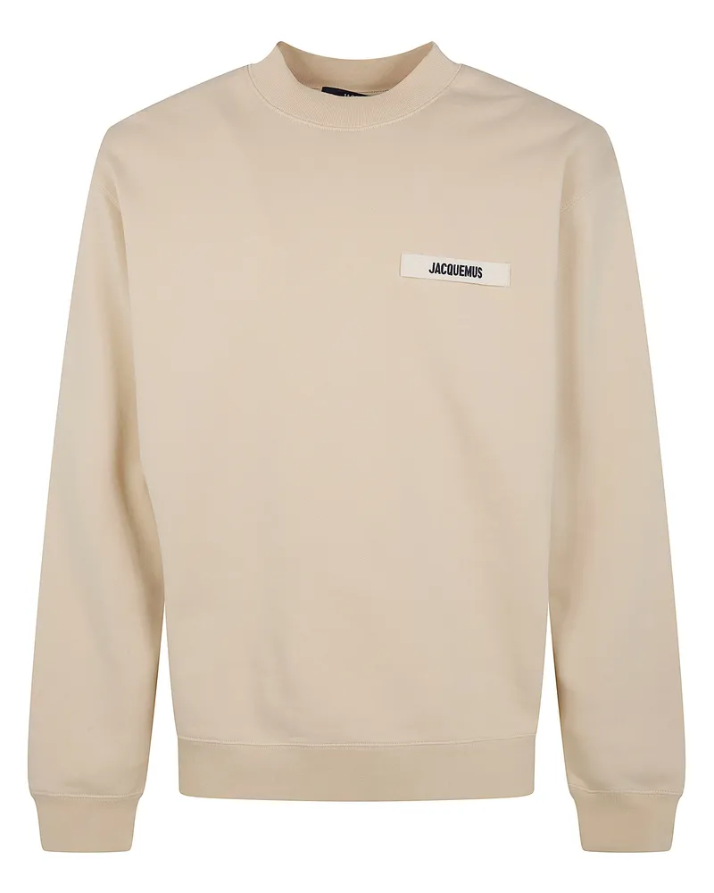 Jacquemus Le Sweatshirt Gros Grain' Round Neck Sweatshirt Beige