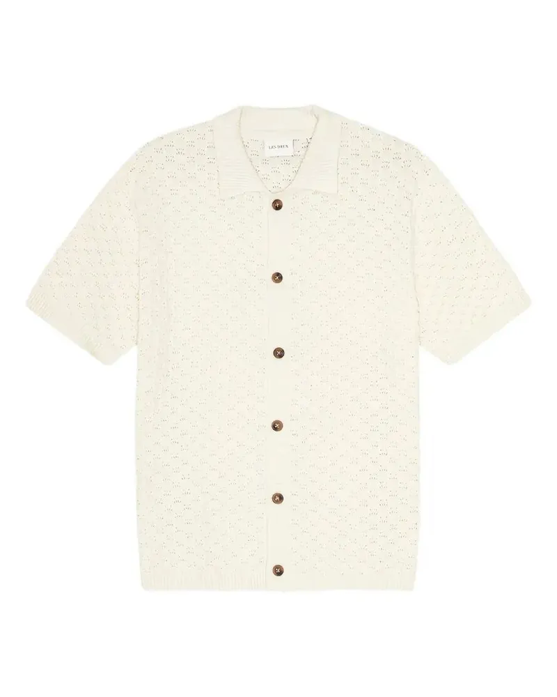 LES DEUX Gespertus" Short Sleeves Knitted Shirt White