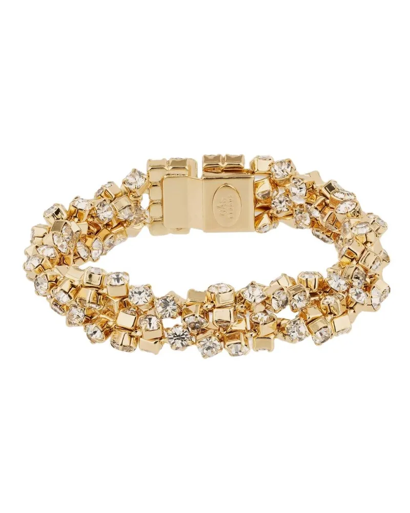 Gas Bijoux Trevise Double" Gold Plated And Rhinestones Bracelet Metallic