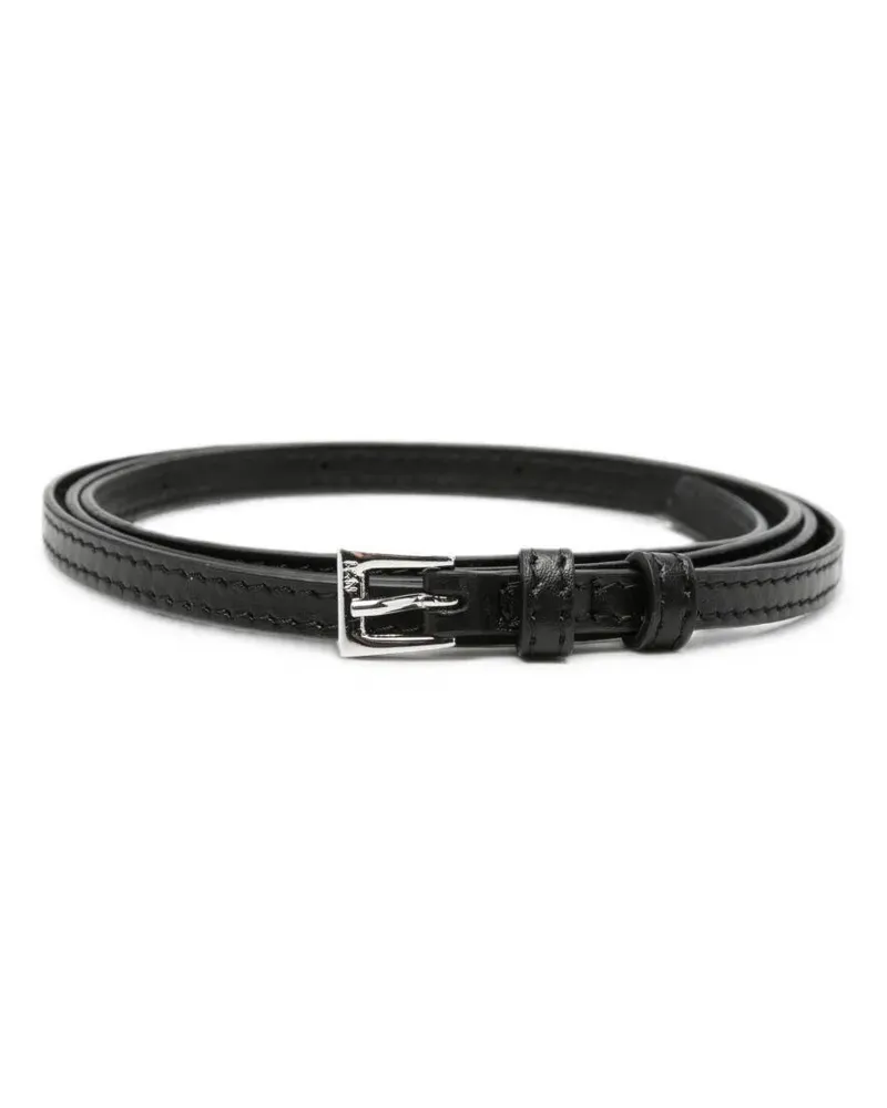 N° 21 Belt Silver Buckle "6601.6974 9000 Black Black
