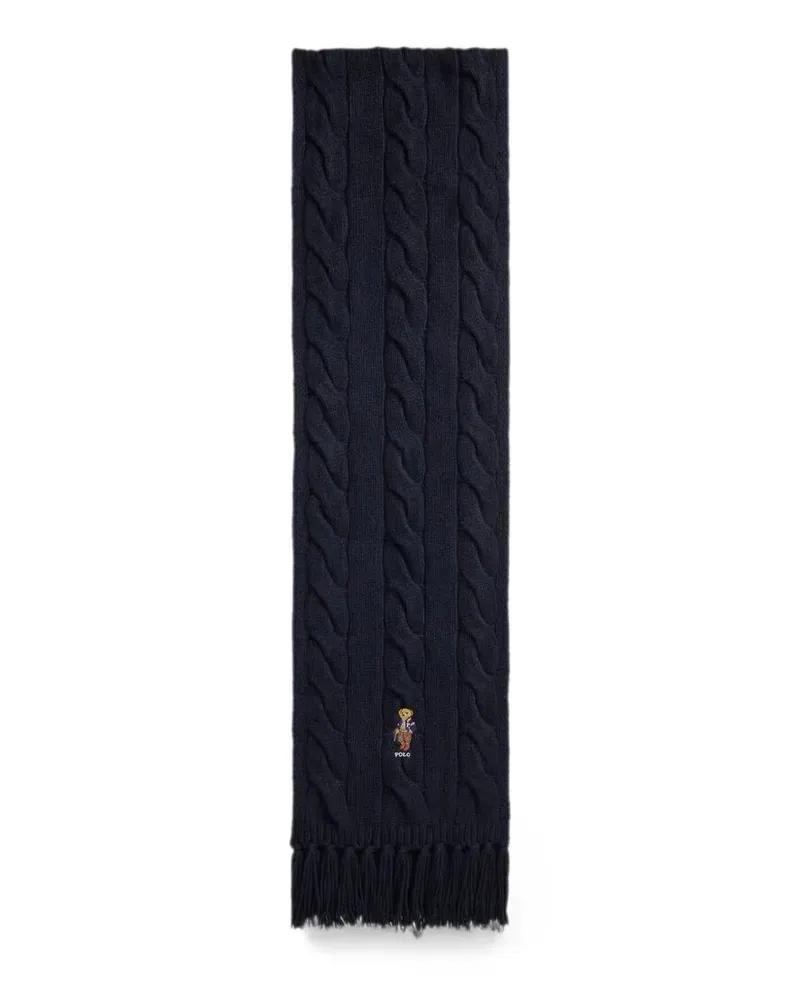Ralph Lauren Scarf Wool Blend Navy Blue
