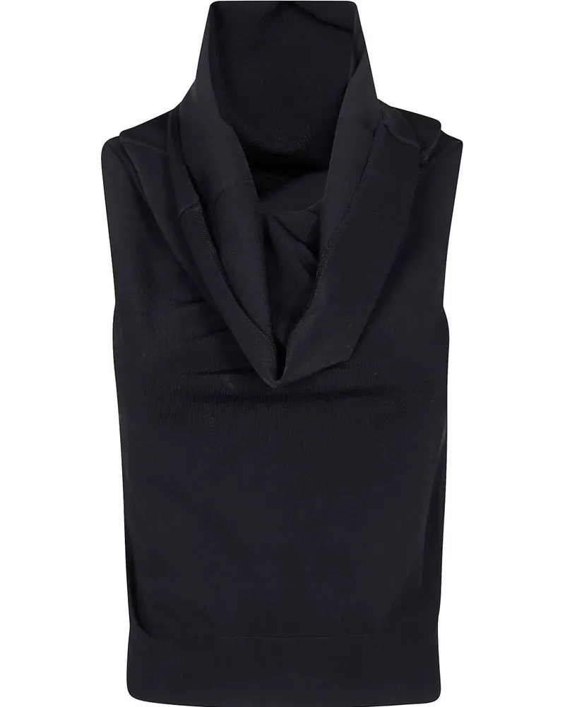 Nuur Short Sleeves Over Shoulder Top Black