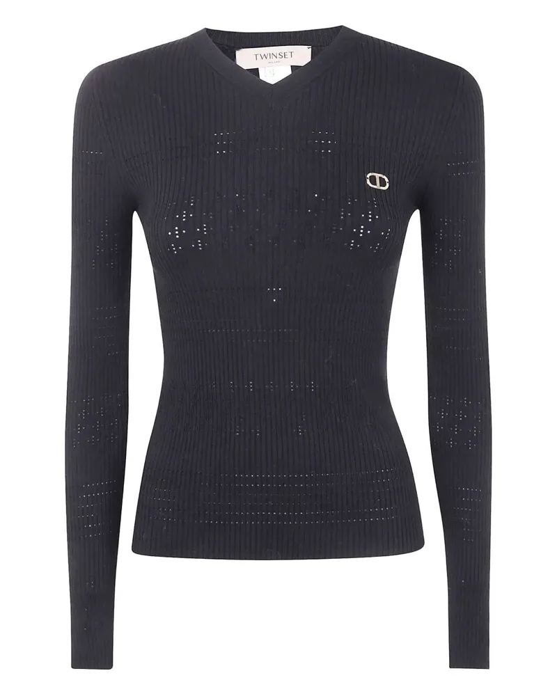 Twin-Set Long Sleeve Sweater Black