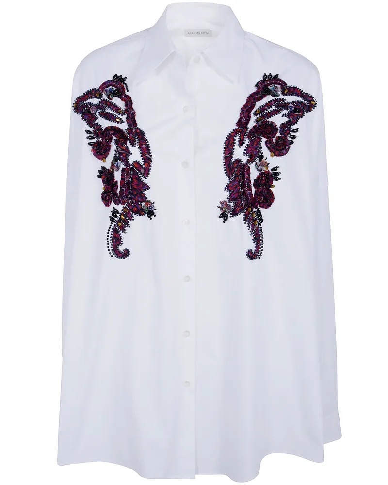 Dries van Noten Shirt Embroidered "Casia White