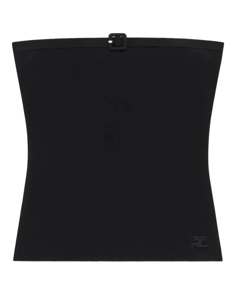 Courrèges Buckle Knit Bustier Top Black