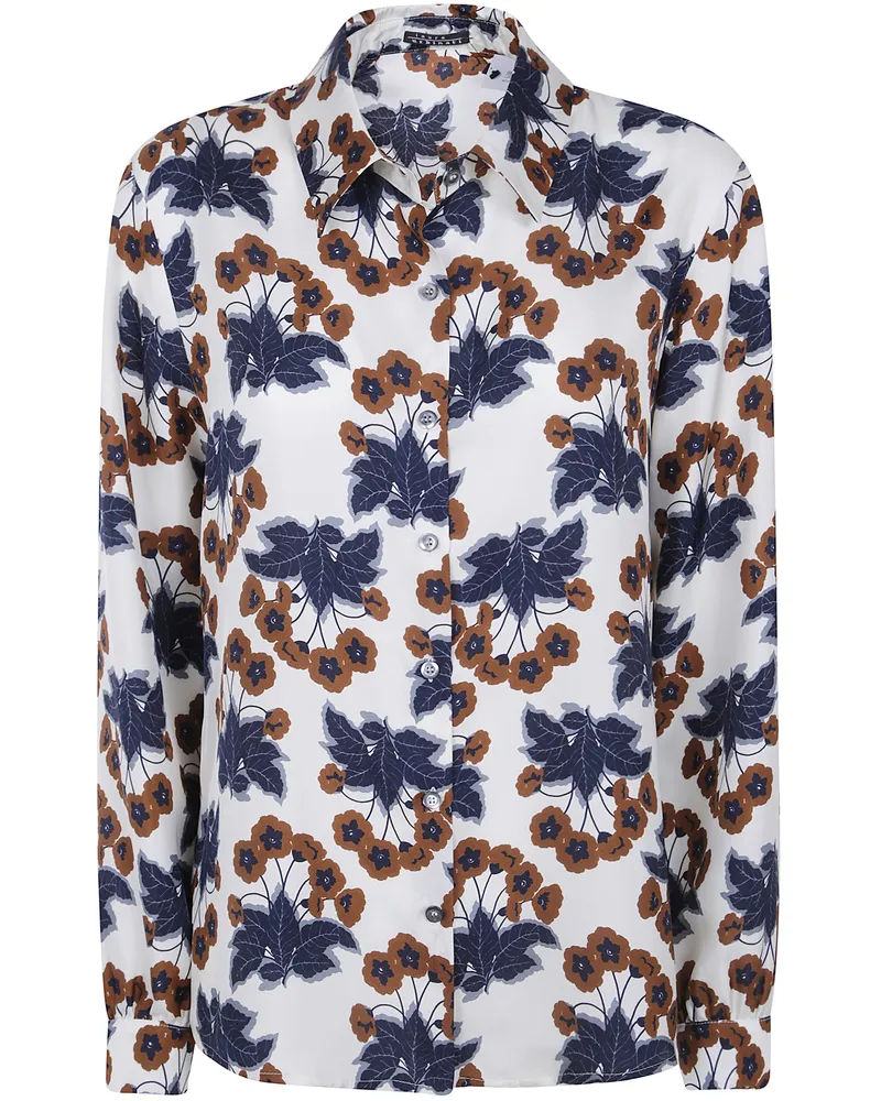 Laura Urbinati Shirt Flower Print Classic Shirt Gray