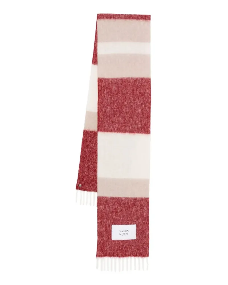 Kitsuné Alpaca Striped Scarf Beige