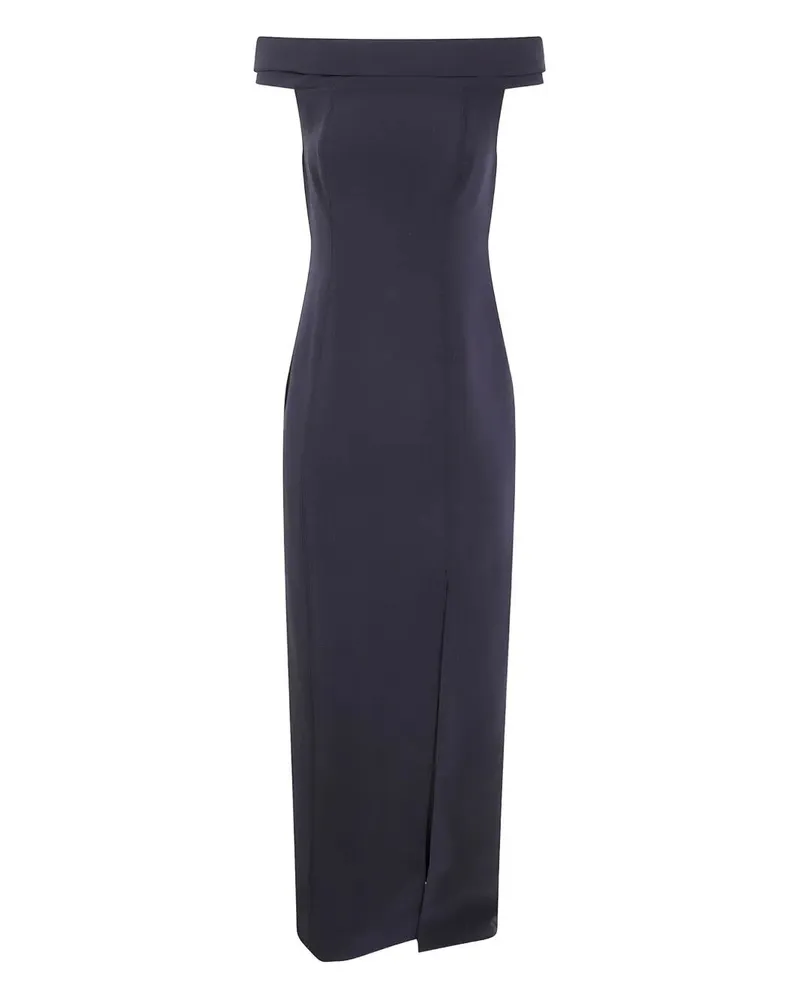 Ralph Lauren Adlar" Short Sleeves Gown Long Dress Black