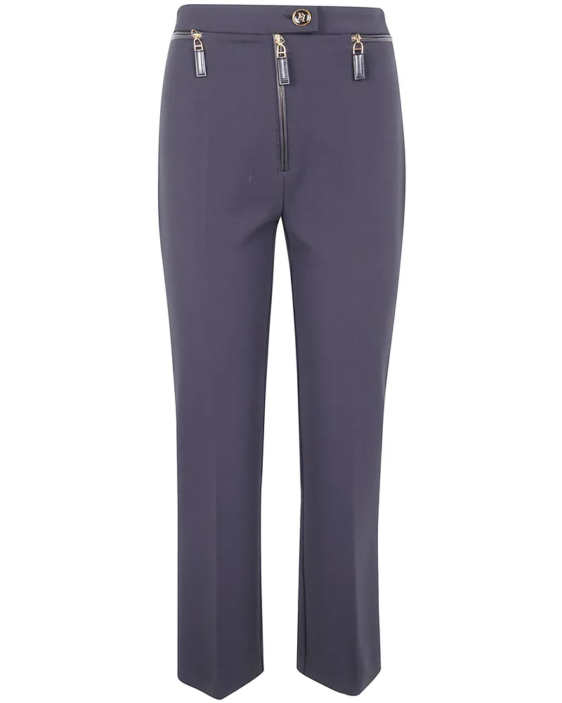 Elisabetta Franchi Flared Cropped Trousers Black
