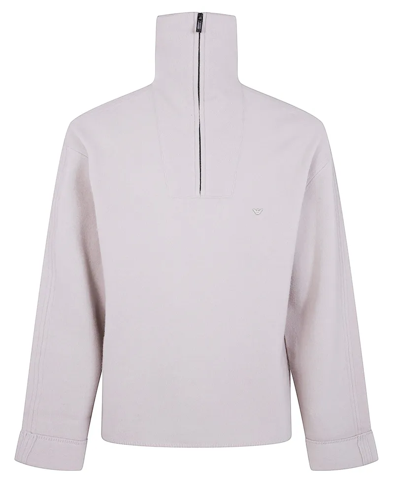 Emporio Armani Half Zip Turtle Neck Sweater Gray
